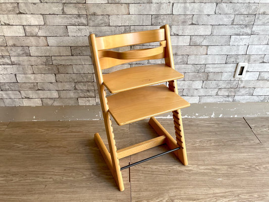 ストッケ STOKKE トリップトラップ TRIPP TRAPP ベビーチェア キッズチェア ナチュラル色 S/N3～ ノルウェー 北欧家具 木製ガード付 ●