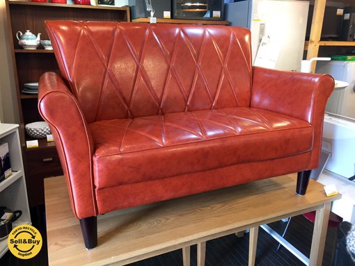 Mid-Century Style ミッドセンチュリースタイル imitation イミテーション　二人掛け　ソファ ソフトレザー　◎