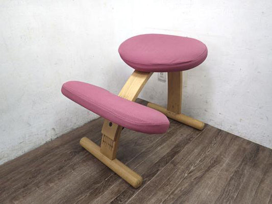B ノルウェー Rybo バランス チェア イージー 学習椅子 グリーン （ピンク カバー） ●