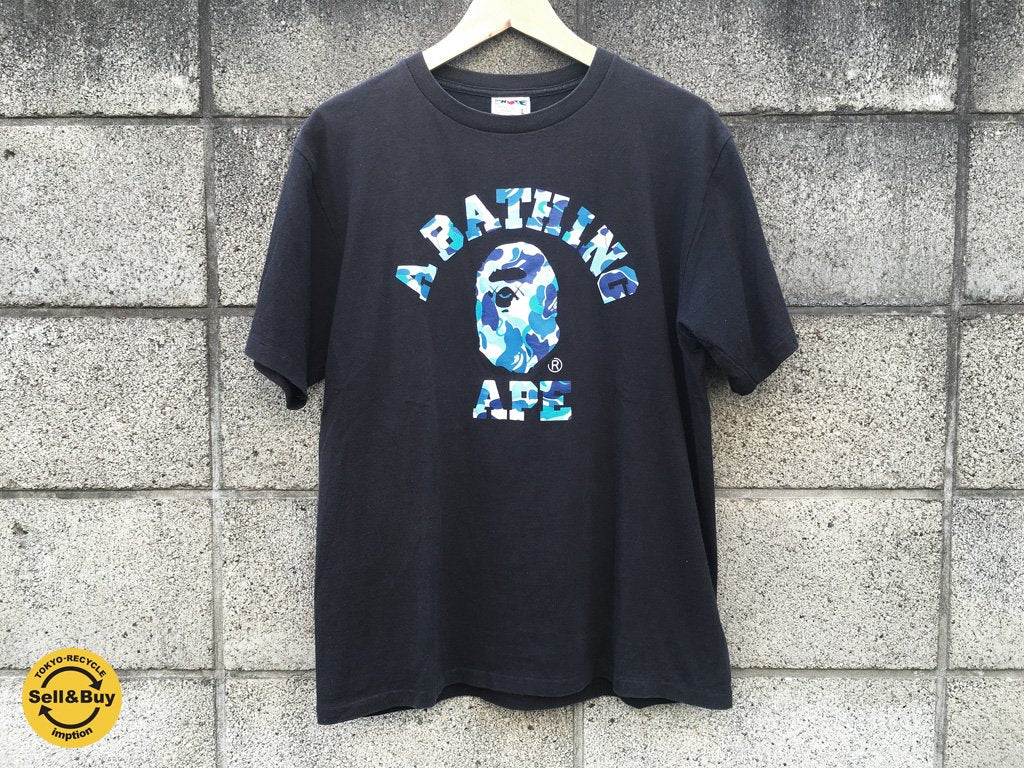 エイプ A BATIHNG APE × オリジナルフェイク ORIGINAL FAKE 5周年記念 カレッジロゴ Tシャツ Lサイズ KAWS ◎