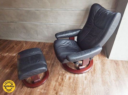 EKORNES / エコーネス   Stressless / ストレスレス チェア 『 Wing （ ウイング ）』オットマン付き 定価30万 ♪