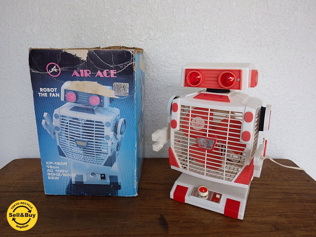 80年代 ロボット扇風機 / ROBOT THE FAN　ピンク　箱付　 お好きなポーズで風を送ります！　◇