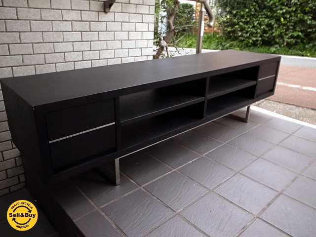 モダンデザイン NDStyle AVボード テレビボード 幅160ｃｍ BLACK ■