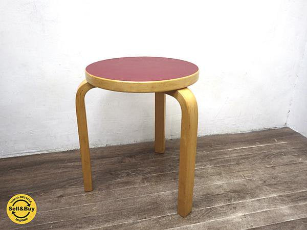 artek アルテック スツール60 リノリウム レッド ビンテージ ●