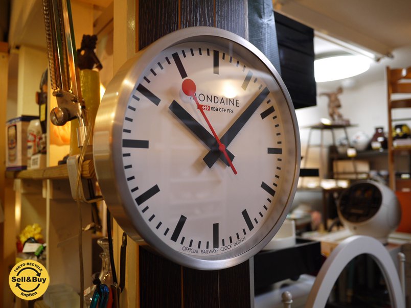 モンディーン MONDAINE スイス鉄道 公式 掛け時計 Railways Wall Clock ◎