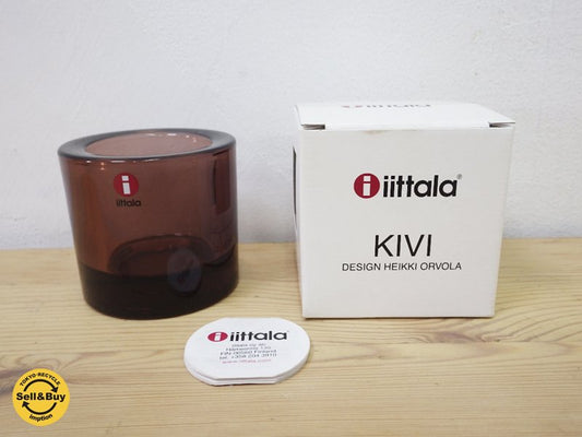 美品 iittala / イッタラ marimekko / マリメッコ kivi キャンドルホルダー 廃盤色 パープル●