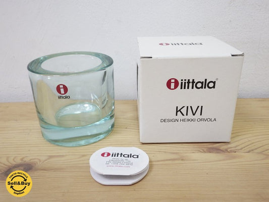 美品 iittala / イッタラ marimekko / マリメッコ kivi キャンドルホルダー ウォーターグリーン●