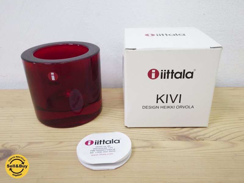 美品 iittala / イッタラ marimekko / マリメッコ kivi キャンドルホルダー廃盤色 レッド●