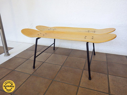 ヴィンテージスタイル スケートボード デッキ サイドテーブル ◇