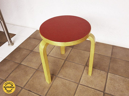 artek アルテック stool60 スツール60 リノリウム レッド ビンテージ A ◇