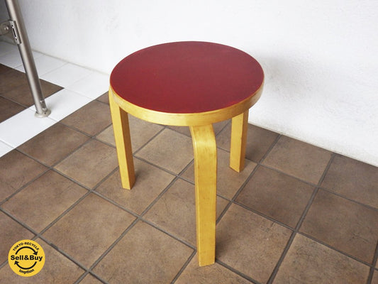 artek アルテック stool60 スツール60 リノリウム レッド ビンテージ B ◇