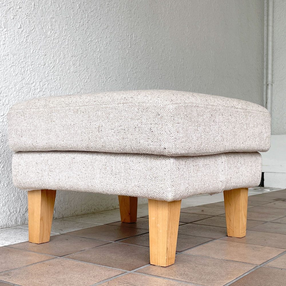 モモナチュラル MOMO Natural オットマン ファブリック カバーリング アルダー材 H35cm ◇