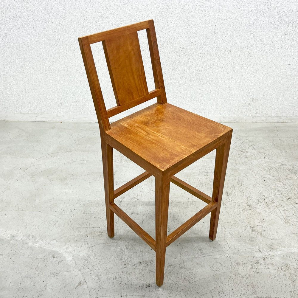 チーク 無垢材 teak wood ハイチェア カウンターチェア OLD JAVA アジアン スタイル A 〓