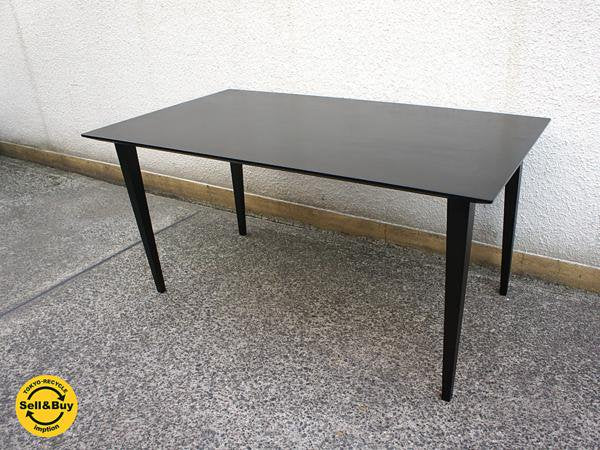 IDC大塚家具 ダイニングテーブル 150cm ブラック シンプルモダン ●