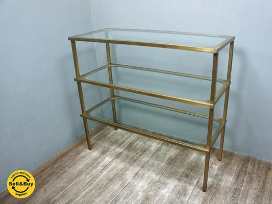 JouranlStandard Furnitureジャーナルスタンダード　ガラストップ オープンシェルフ 真鍮色 ●