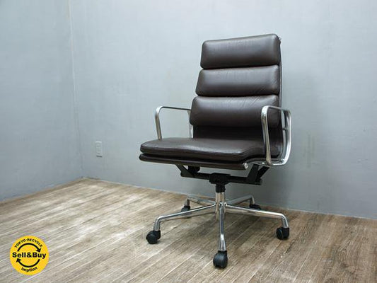 ハーマンミラー イームズ ソフトパッド グループ エグゼクティブ チェア　A 　本革　HermanMiller Eames Soft Pad Group Executive Chair●