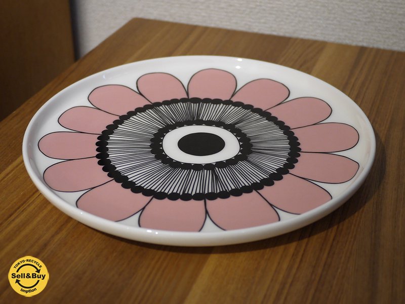 限定品 marimekko / マリメッコ Oiva Kestit / オイヴァ・ケスティト 日本限定色 ピンク 丸プレート ◎