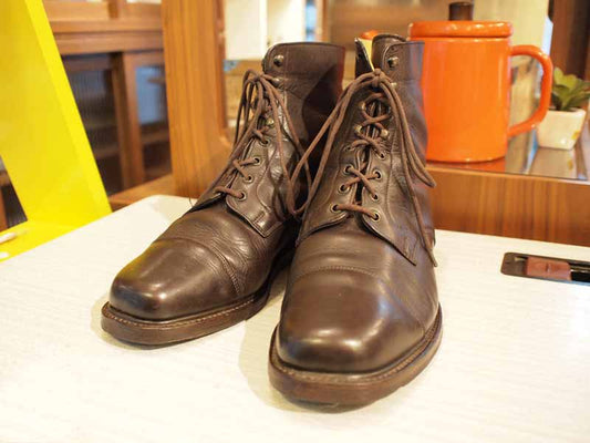 パラブーツ Paraboot 8ホール レースアップブーツ ストレートチップ ブラウン UK9 ◎