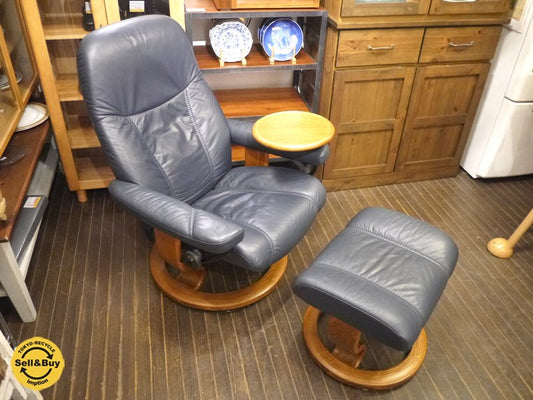 エコーネス社 EKORNES ストレスレス Stressless ディプロマット DIPLOMAT オットマン スウィングテーブル付 ノルウェー ◎