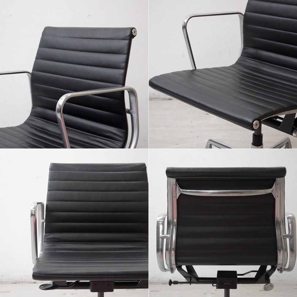 ハーマンミラー Herman Miller イームズアルミナムグループチェア マネージメントチェア アルミバフベース ガス圧昇降仕様 5本脚 キャスタータイプ 本革 イームズ A ●