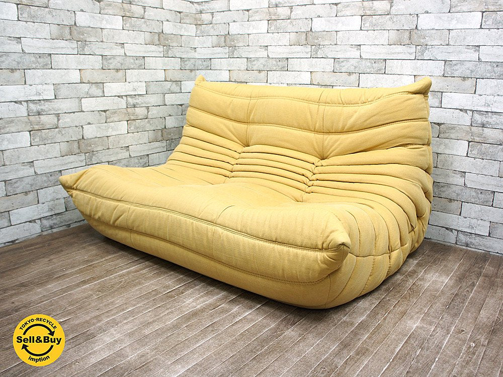 リーンロゼ ligne roset トーゴ TOGO 2人掛け ソファ イエロー ●