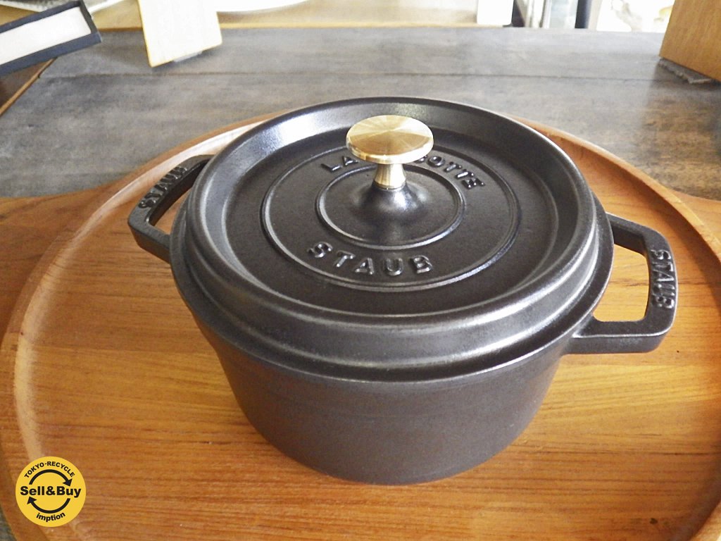 ストウブ STAUB ピコ ココット ラウンド 20cm 両手鍋 ブラック ◇