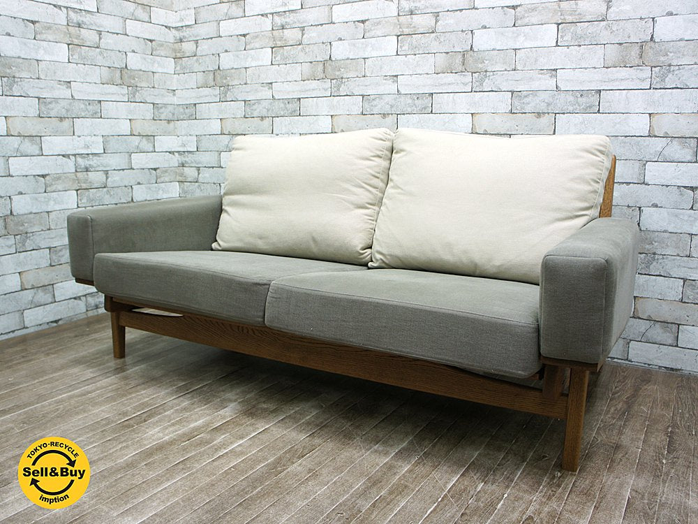 グリニッチ greenche ニューノーマル ロー ソファ 2P new normal low sofa  オーク材 定価198,000円◎