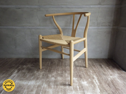 Hans.J Wegner ハンス.J ウェグナー カールハンセン&サン ウィッシュボーンチェア / CH24 / Yチェア ビーチ ソープフィニッシュ デンマーク B ♪