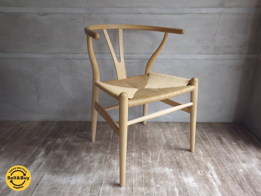 Hans.J Wegner ハンス.J ウェグナー カールハンセン&サン ウィッシュボーンチェア / CH24 / Yチェア ビーチ ソープフィニッシュ デンマーク A ♪