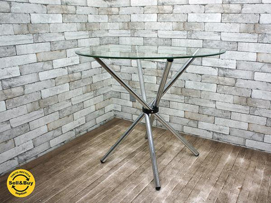 クラスティーナ crastina ガラステーブル カフェテーブル ラウンド シンプル モダンスタイル ●