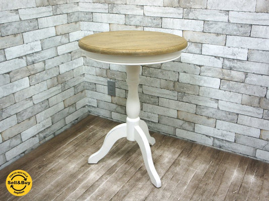 サラグレース SARAH GRACE デビューシリーズ DEBUT ミニテーブル ROUND MINI TABLE オーク天板 ホワイトレッグ ◎