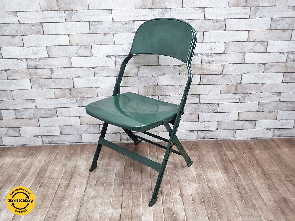 クラリン CLARIN オールスチール フォールディングチェア グリーン ALL STEEL FOLDING CHAIR ●