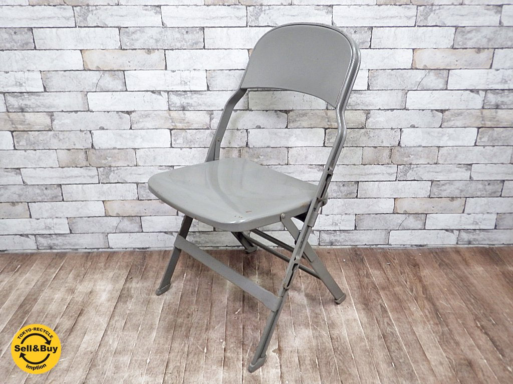 クラリン CLARIN オールスチール フォールディングチェア グレー ALL STEEL FOLDING CHAIR ●