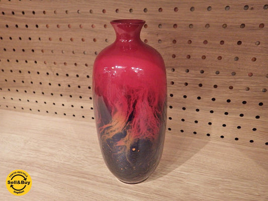 ロイヤルドルトン Royal Doulton フランベベインド flambe veined フラワーベース 花瓶 vase ●