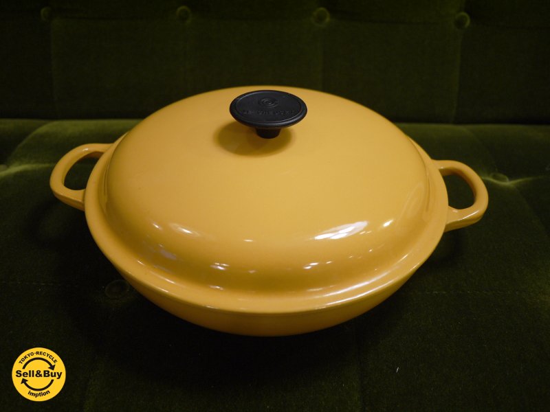 ルクルーゼ LE CREUSET ビュッフェ・キャセロール 26cm 廃盤色 サフランイエロー ◎