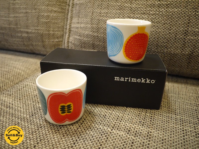 廃盤 未使用箱付 マリメッコ marimekko ラテマグ "コンポッティ / kompotti" 2013年 ペア ◎