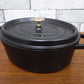 ストウブ STAUB ピコ ココット オーバル 27cm 鍋 ブラック 定価3.5万円 ●