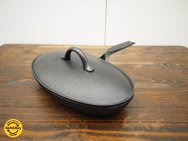 伝統工芸品 小笠原陸兆 南部鉄器 蓋付きフィッシュパン フライパン 小笠原鋳造所◎