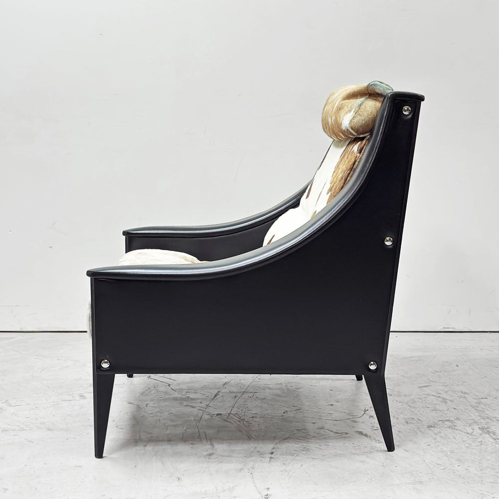 ポルトローナフラウ Poltrona Frau デッザ Dezza48 ハイバックチェア 1seater high back アームチェア ハラコ ジオ・ポンティ イタリアンモダン 2004年製 定価\150万～ ●