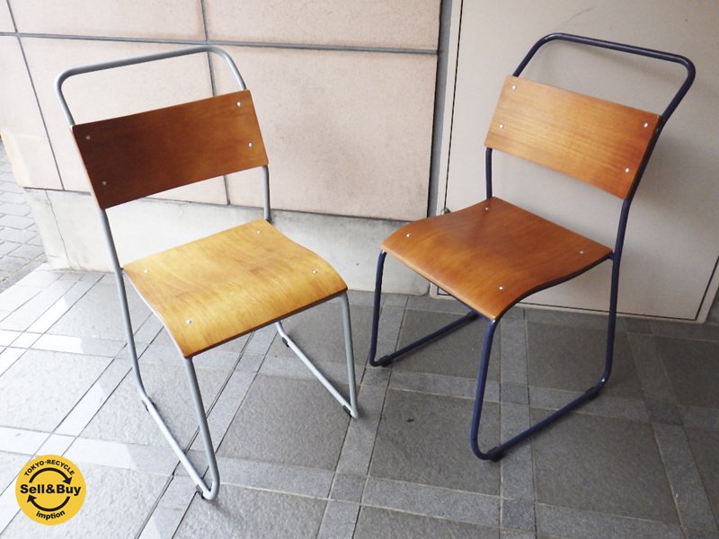 ノットアンティークス / Knotantiques 現行 『 RP6 ブルーノチェア / RP6 BRUNO CHAIR 』 WARM GLAY & NAVY BLUE 2脚セット★