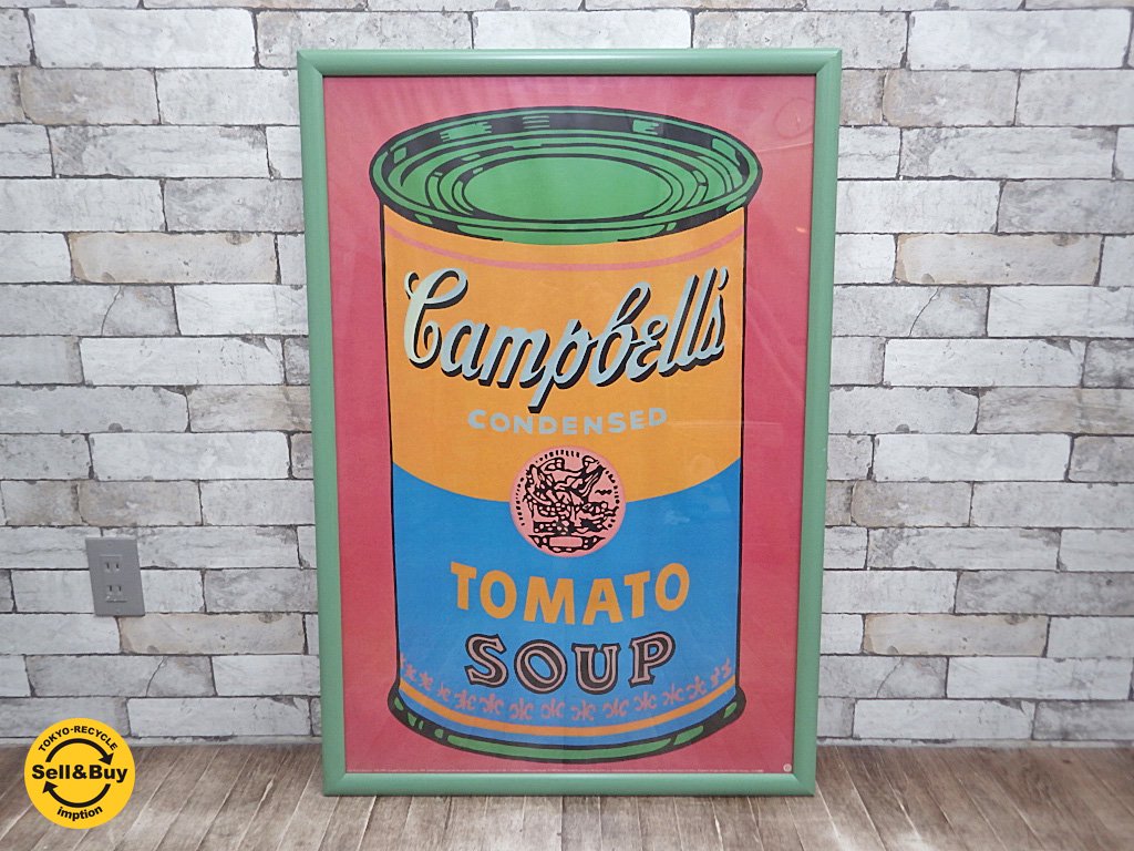 アンディ・ウォーホル Andy Warhol キャンベルのスープ缶 Campbell's Tomato Soup Can ポスター 額装 ●