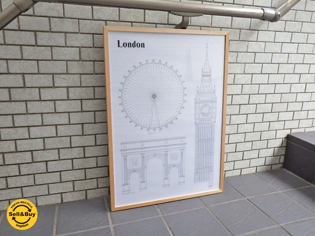 スタジオ エシム Studio Esinam　ロンドン ランドマークポスター Landmarks poster London  50x70 cm ■