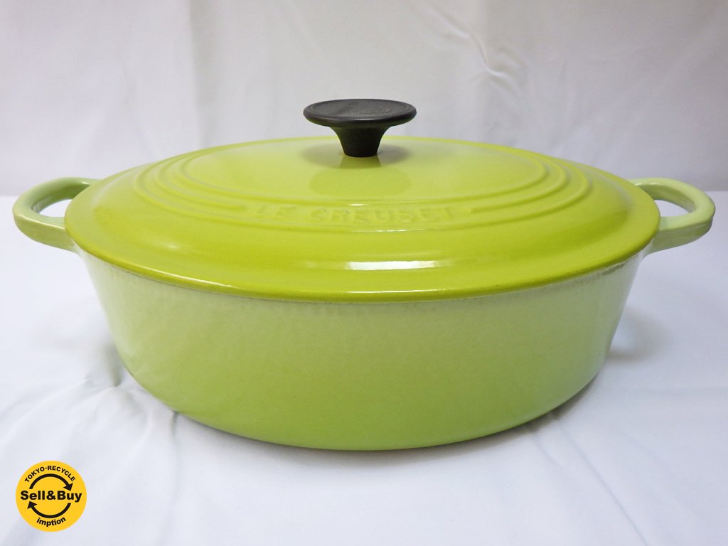 ルクルーゼ LE CREUSET ココットオーバル 27cm フルーツグリーン ■