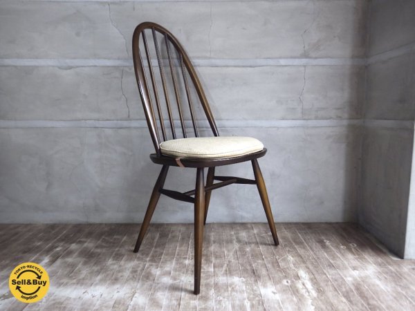 アーコール Ercol クエーカー ダイニングチェア 英国 UKビンテージ 純正クッション付き ♪