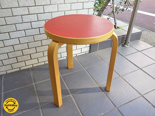 アルテック Artek スツール60 stool60 リノリウムレッド ビンテージ ■