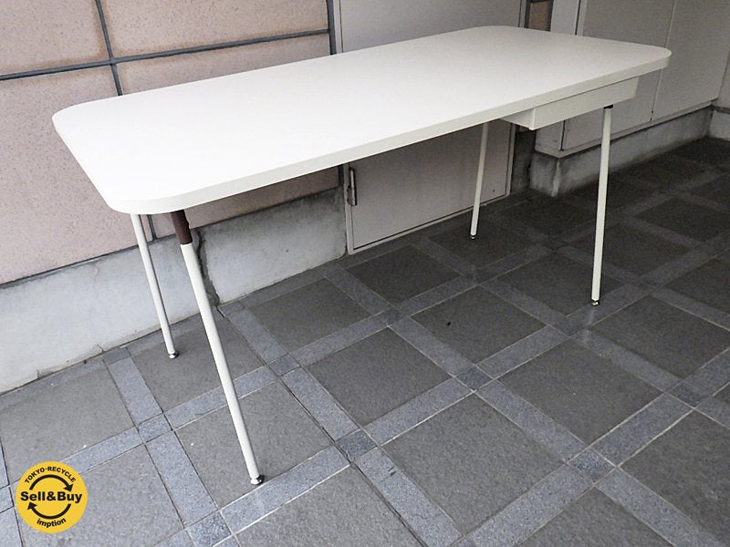 イデー / HARDWARE by IDEE 廃盤  『 TASK TABLE （ デスク / 作業台 / ダイニングテーブル / ワークテーブル ）・ L 』 希少W140cmタイプ / 白×茶 ★