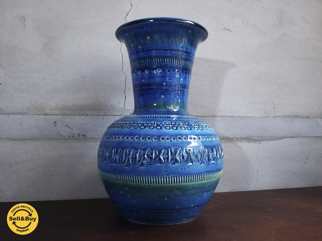 フラヴィア FLAVIA Italy ビトッシ BITOSSI リミニ ブルー シリーズ Rimini Blue Series ベース Vase フラワーベース♪