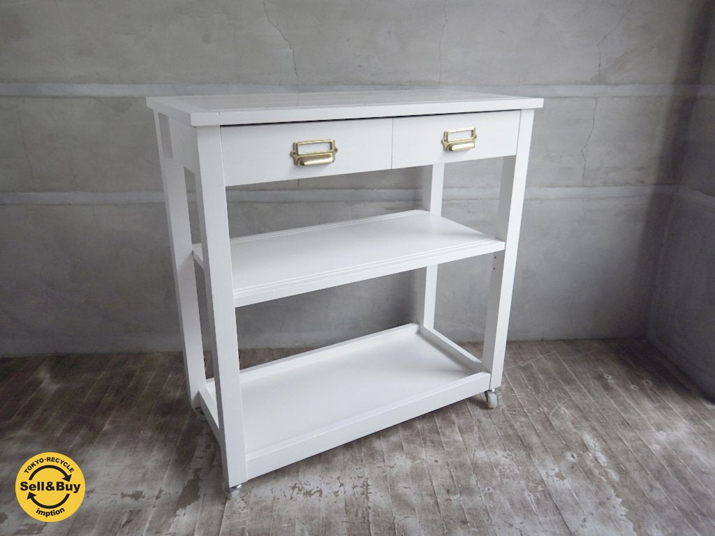 モモナチュラル MomoNatural ランド LAND タイルトップ キャスター付き ワゴン ♪