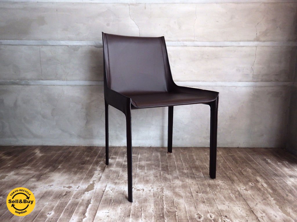 フラッグ FRAG ニシダ NISIDA ヤング YOUNG サイドチェア Side chair 本革 カルビ ブランビラ デザイン イタリア 展示美品 ♪