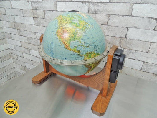 米国地球儀メーカーGeorge F. Cram Co. 地球儀 Sunlit World Globes of Seattle 1日1回転自転機能付き 昼夜自動切り替え  教材◎